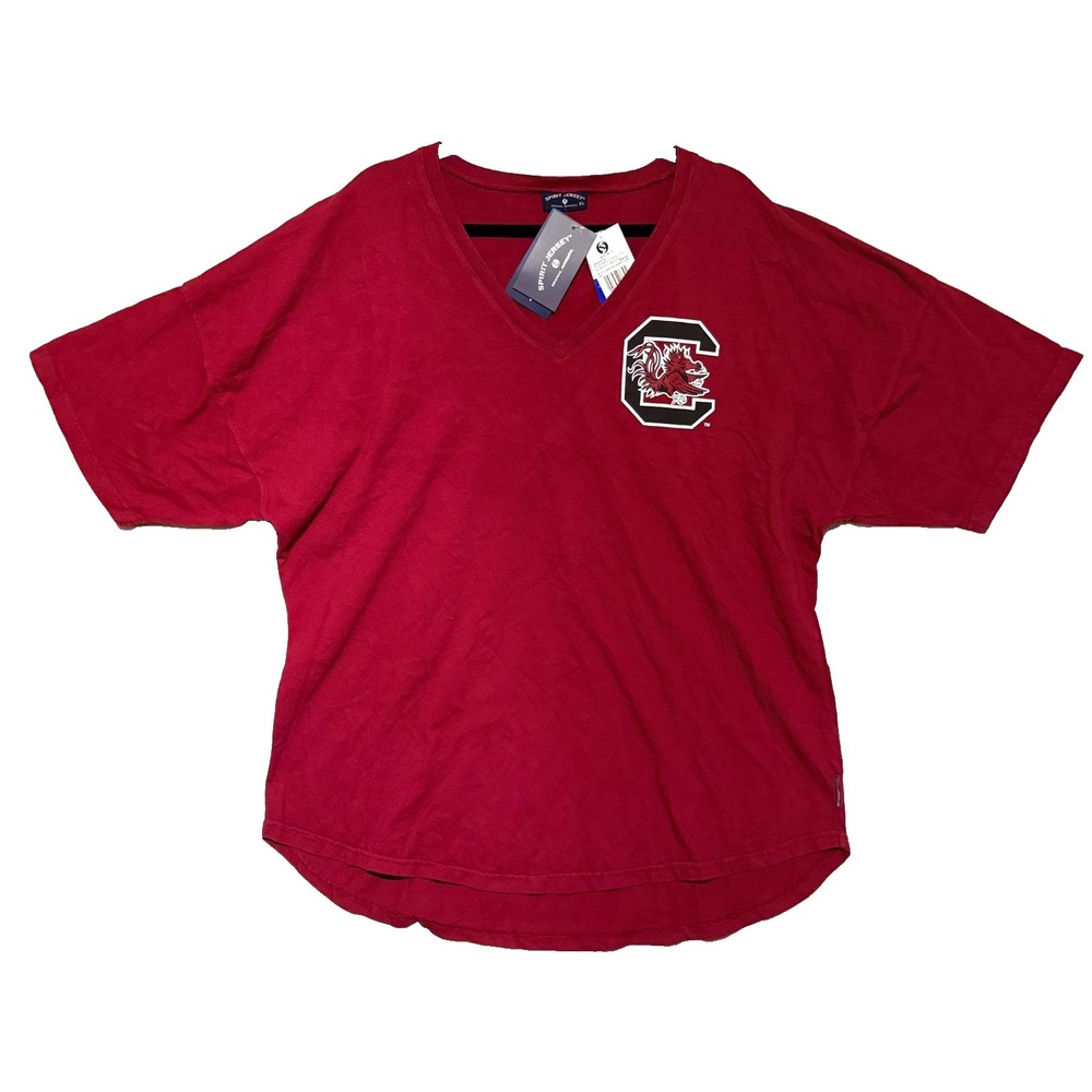 South Carolina Gamecocks Spirit Jersey Womens XL Red Short Sleeve V Neck Pullove